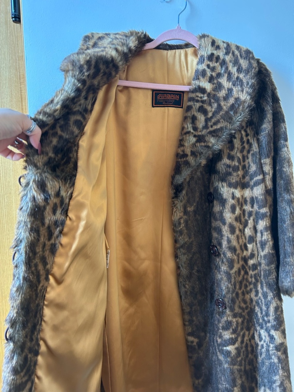 Vintage leopard-Print Faux Fur Coat - Picture 5 of 7